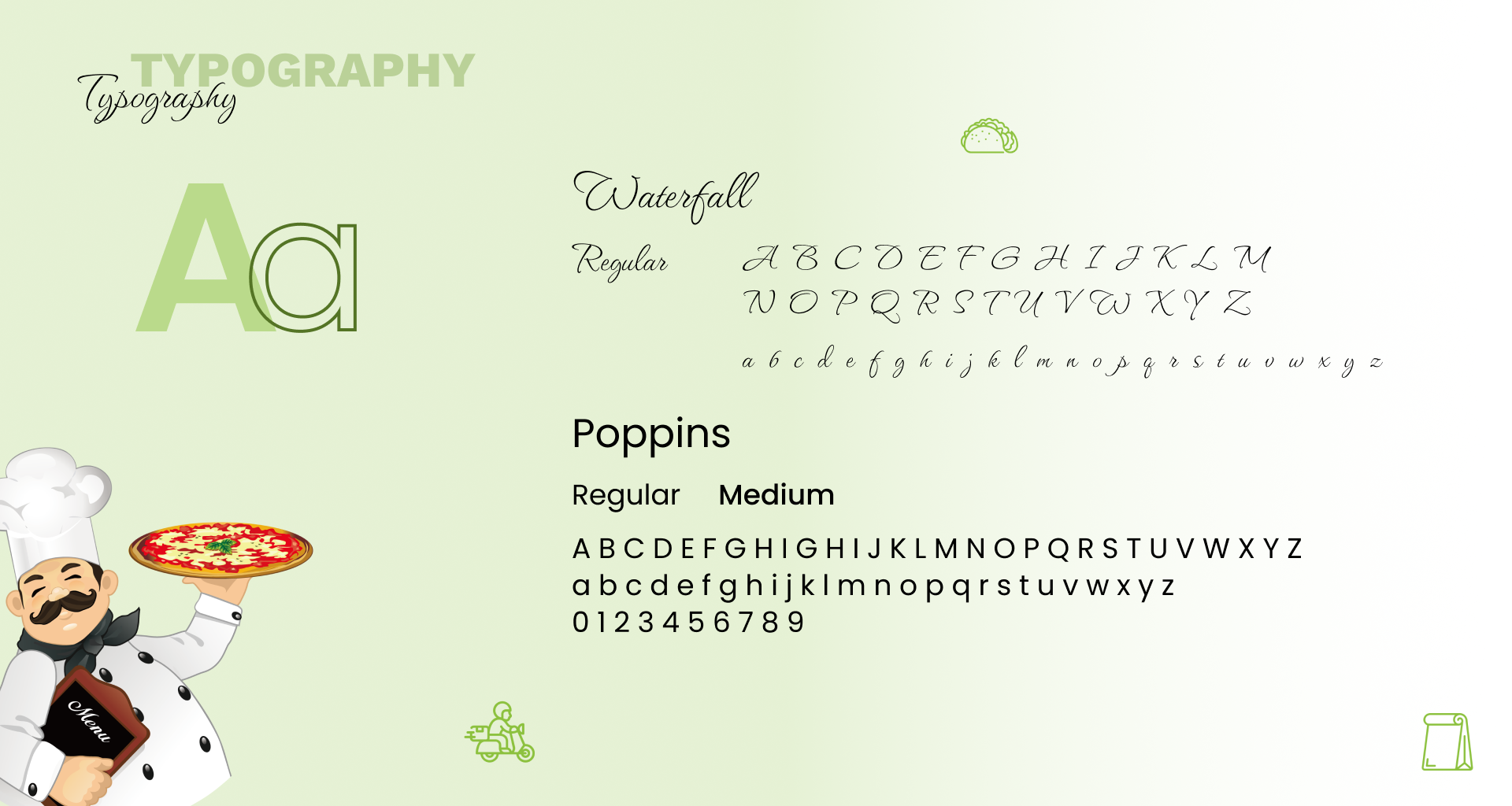 Foodzania typography specimen